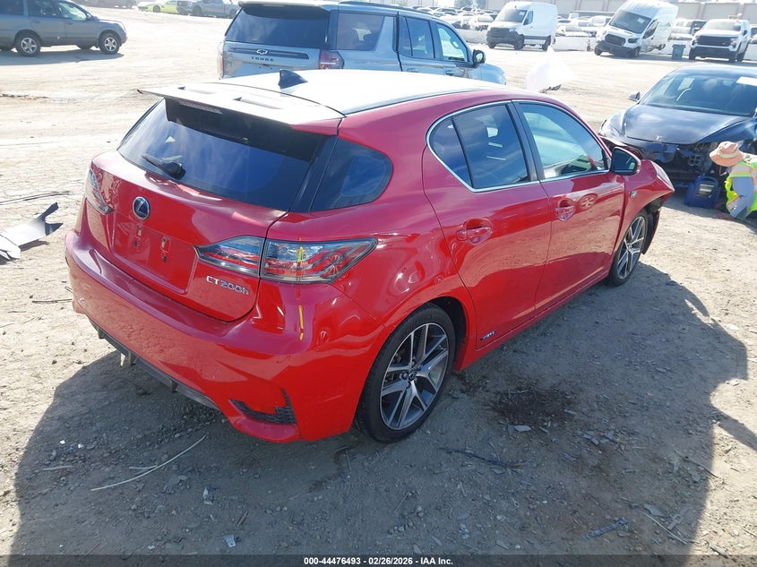 JTHKD5BH6E2184691 2014 Lexus Ct 1.8 Ct 200H red