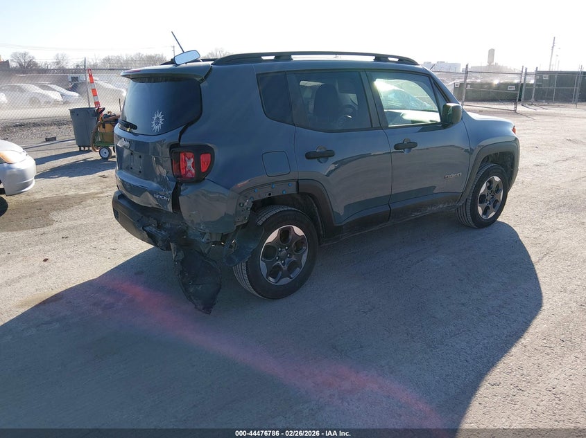2017 Jeep Renegade 2.4 Sport 4X4 blue Lot 111044476786 Vin ZACCJBAB2HPF84574
