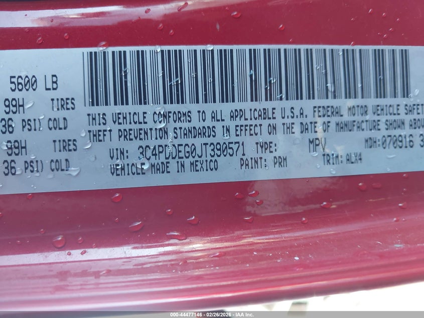 2018 Dodge Journey 3.6 Gt Awd red Lot 111044477146 Vin 3C4PDDEG0JT390571