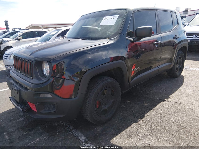 2017 Jeep Renegade 2.4 Sport 4X4 black Lot 111044480936 Vin ZACCJBAB5HPG07992