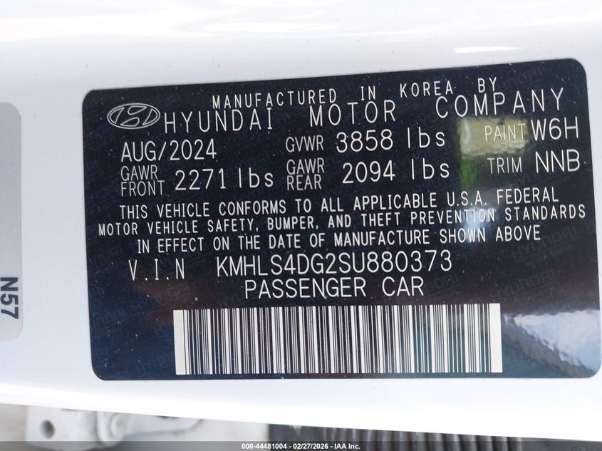 VIN KMHLS4DG2SU880373 2025 HYUNDAI ELANTRA SEL CONVENIENCE