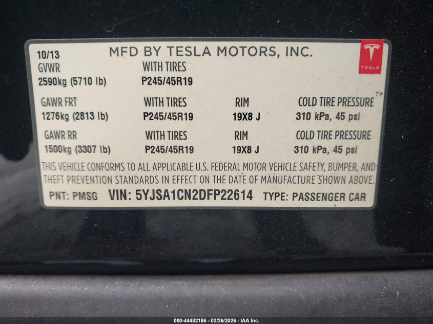 5YJSA1CN2DFP22614 2013 Tesla Model s green