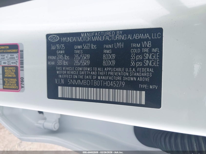 2026 Genesis Gv70 2.5T Advanced VIN: 5NMMBDTB7TH045277 Lot: 44482509