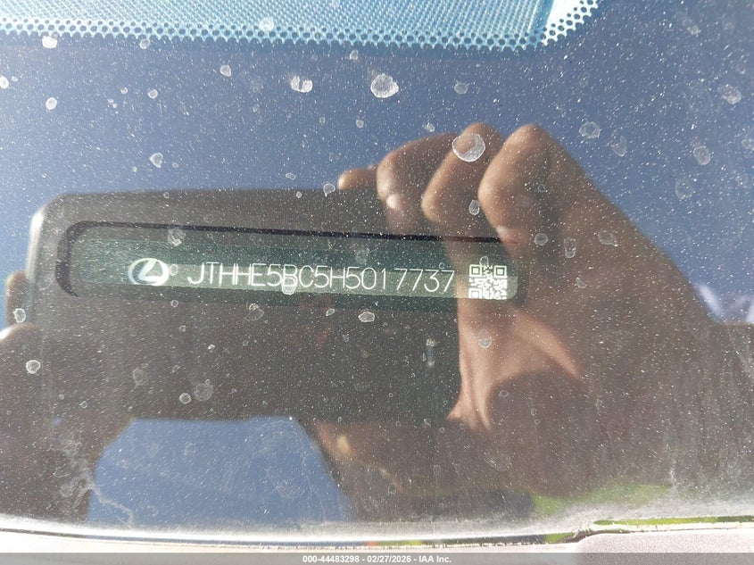 2017 Lexus Rc 350 VIN: JTHHE5BC5H5017737 Lot: 44483298