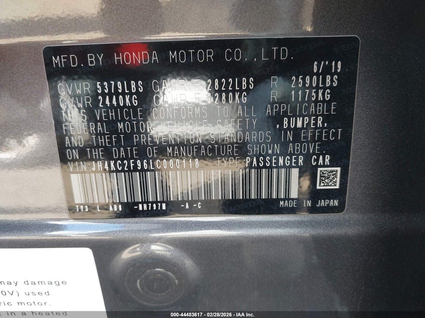 2020 Acura Rlx Sport Hybrid Advance Package VIN: JH4KC2F96LC000118 Lot: 44483617