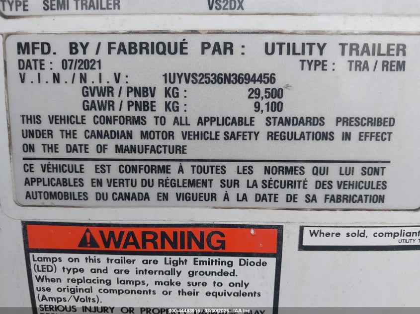 2022 OTHER UTILITY TRAILER MFG UTILITY TRAILER MFG VAN N/A