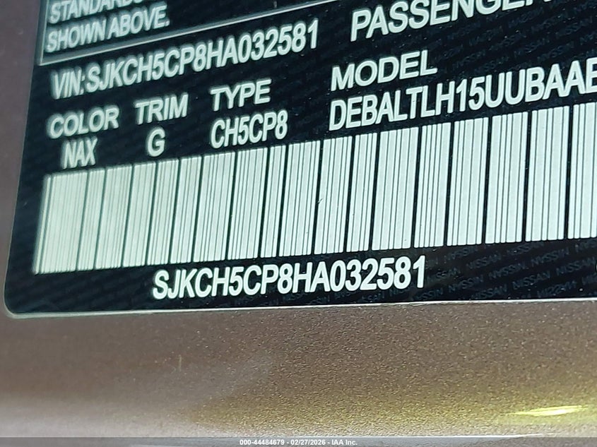 2017 Infiniti Qx30 Sport VIN: SJKCH5CP8HA032581 Lot: 44484679