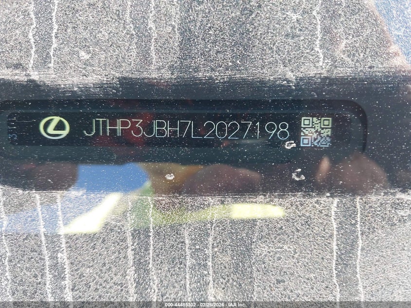2020 Lexus Ux 200 VIN: JTHP3JBH7L2027198 Lot: 44485302