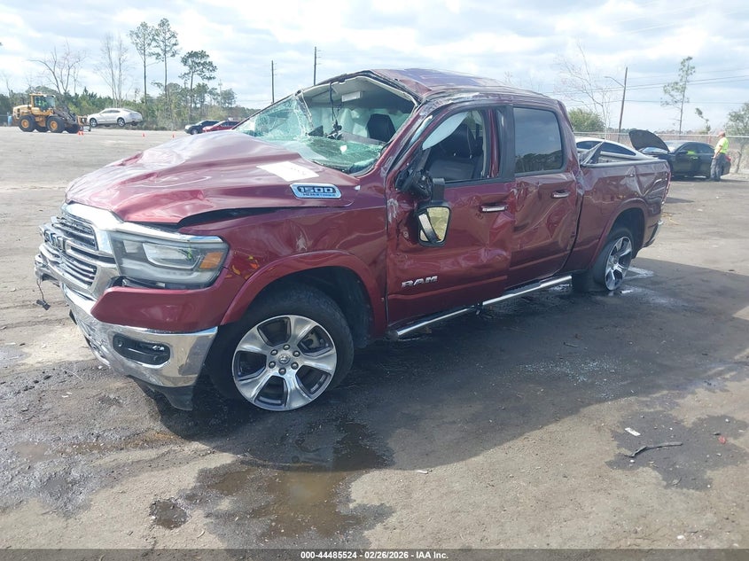 2022 Ram 1500 5.7 Laramie 4x4 6'4 Box Red Lot 111044485524 Vin 1C6SRFRTXNN191345