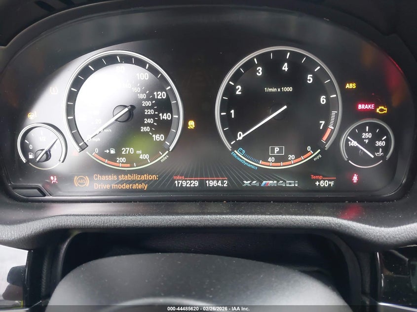 2017 BMW X4 M40I VIN: 5UXXW7C53H0U25610 Lot: 44485620