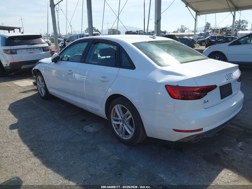 2017 Audi A4 2.0 2.0T Premium white Lot 111044486177 Vin WAUGNAF4XHN062386