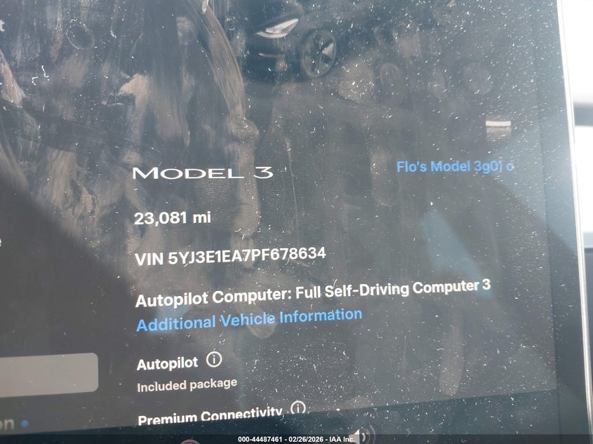 2023 Tesla Model 3 Rear-Wheel Drive grey Lot 111044487461 Vin 5YJ3E1EA7PF678634