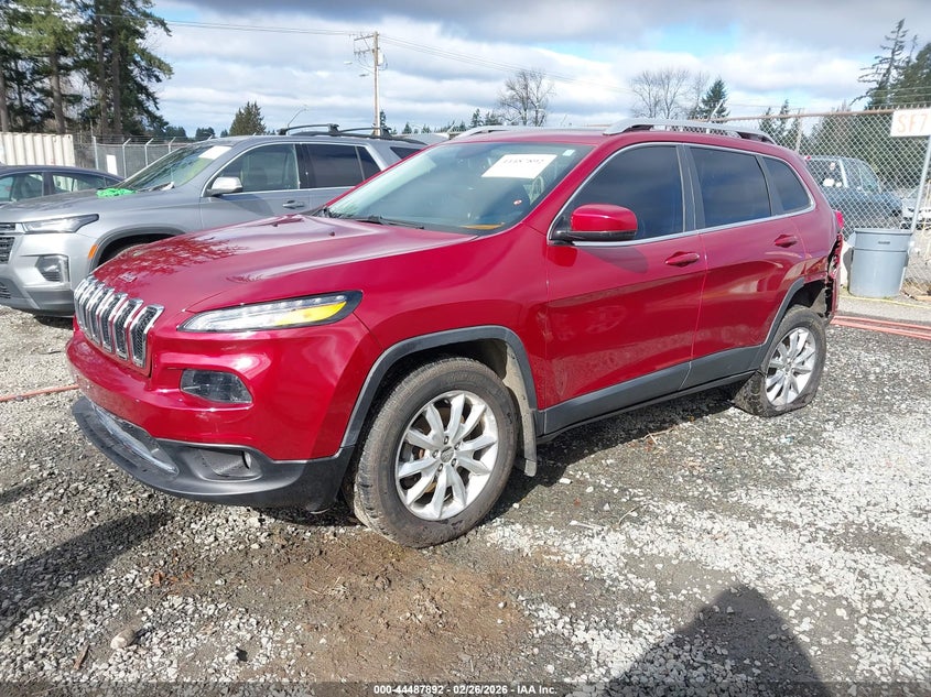 2015 Jeep Cherokee 3.2 Limited red Lot 111044487892 Vin 1C4PJMDSXFW633593