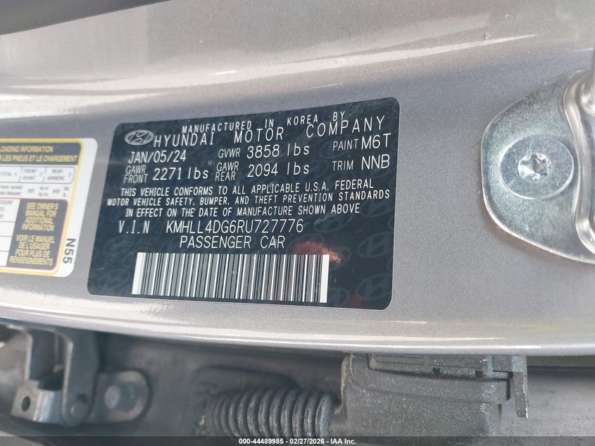 VIN KMHLL4DG6RU727776 2024 HYUNDAI ELANTRA SE