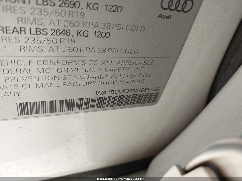 2021 Audi Q3 Premium Plus 40 Tfsi Quattro Tiptronic VIN: WA1BUCF37M1085820 Lot: 44490170