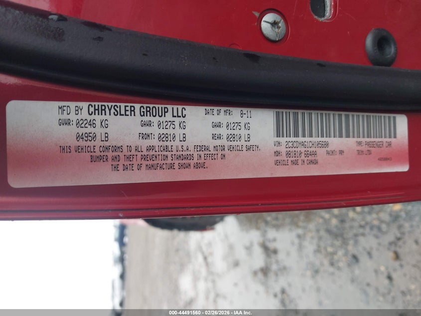 2012 Dodge Challenger 3.6 Sxt red Lot 111044491560 Vin 2C3CDYAG1CH105680