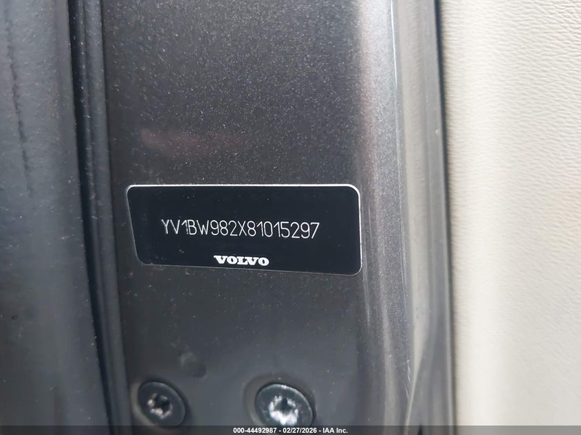 2008 Volvo V70 3.2 VIN: YV1BW982X81015297 Lot: 44492987