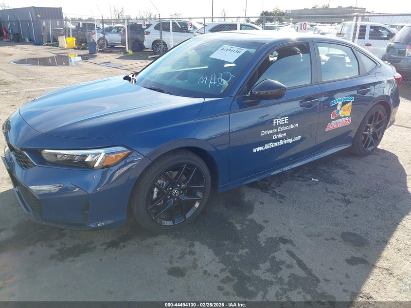 2026 Honda Civic 2.0 Sport/sport Touring Blue Lot 111044494130 Vin 2HGFE4F8XTH318564