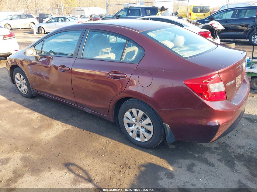 2012 Honda Civic 1.8 Lx red Lot 111044496314 Vin 19XFB2F56CE334712