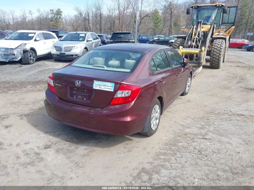 Vin: 19xfb2f56ce334712, lot: 44993040, honda civic lx 20124