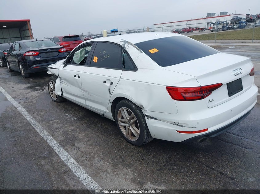 2017 Audi A4 2.0 2.0t Premium White Lot 111044496891 Vin WAUGNAF42HN011089