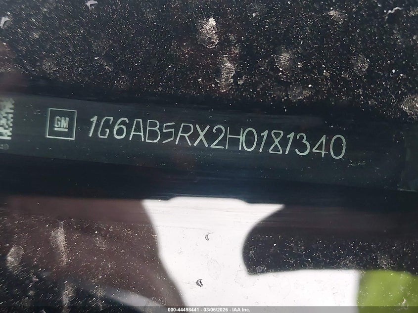 2017 Cadillac Ats Luxury Rwd VIN: 1G6AB5RX2H0181340 Lot: 44498441