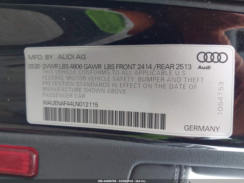 2020 AUDI A4 PREMIUM PLUS 45 TFSI QUATTRO S TRONIC — Photo 9
