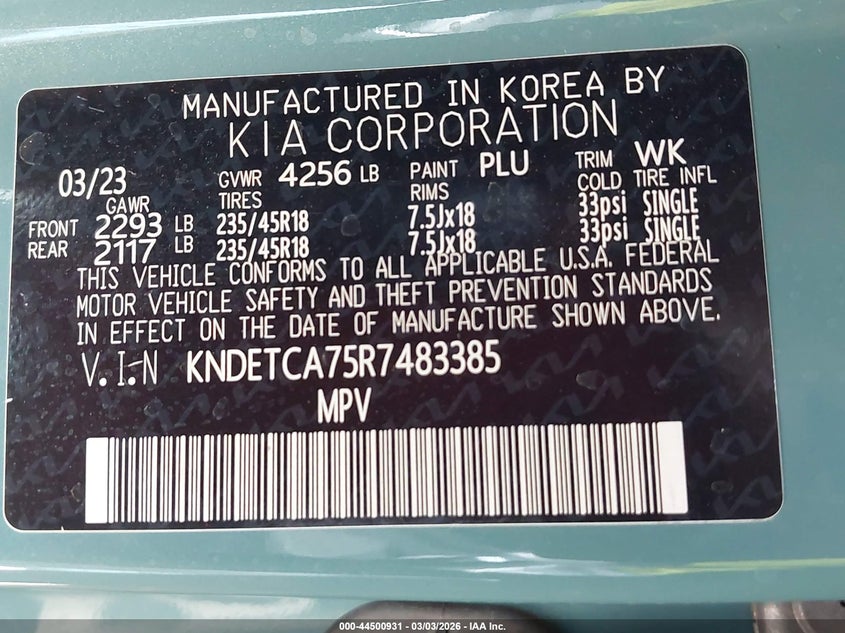 2024 Kia Seltos Sx Turbo VIN: KNDETCA75R7483385 Lot: 44500931