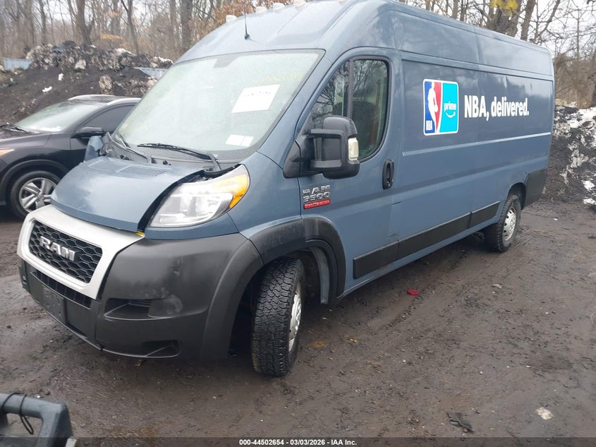 Vin: 3c6urvjg9le116977, lot: 44999410, ram promaster 3500 cargo van high roof 159 wb ext 20202