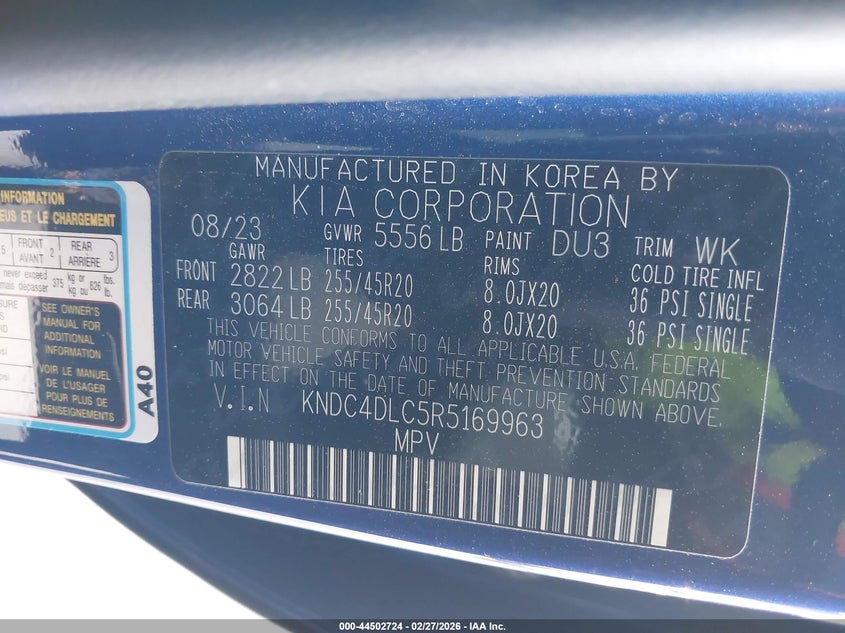 2024 Kia Ev6 Gt-Line VIN: KNDC4DLC5R5169963 Lot: 44502724