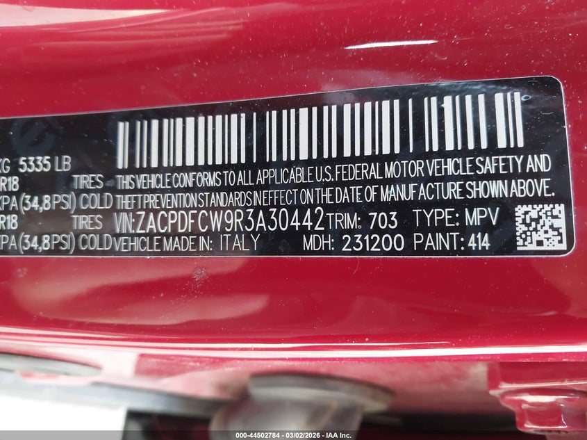 2024 Dodge Hornet R/T Eawd VIN: ZACPDFCW9R3A30442 Lot: 44502784