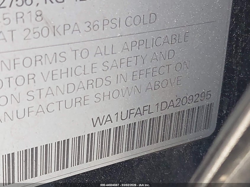 2013 Audi Allroad 2.0T Premium Plus VIN: WA1UFAFL1DA209295 Lot: 44504587