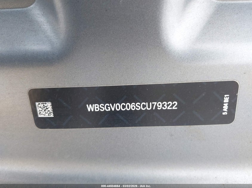 2025 BMW M8 Gran Coupe Competition VIN: WBSGV0C06SCU79322 Lot: 44504664