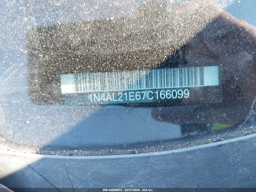 NISSAN ALTIMA 2007 VIN 1N4AL21E67C166099