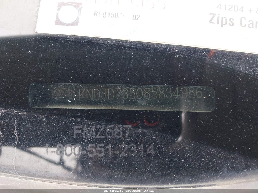 2008 Kia Sorento Lx VIN: KNDJD735085834986 Lot: 44505345