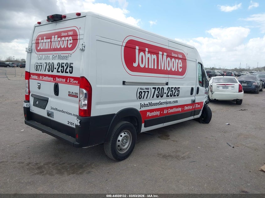 Vin: 3c6lrvdg1ne101321, lot: 45004888, ram promaster 2500 high roof 159 wb 20224