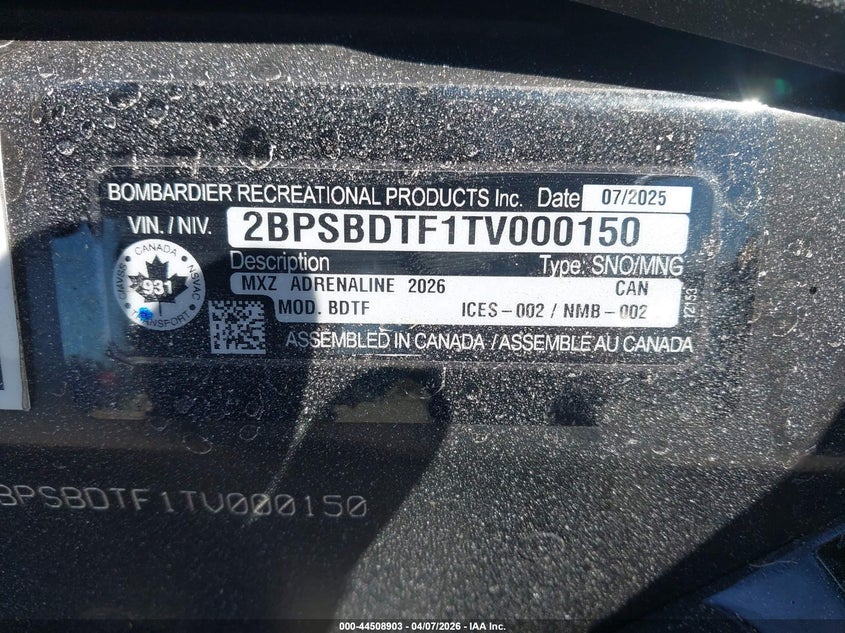2026 OTHER SKI-DOO SNOWMOBILE N/A N/A