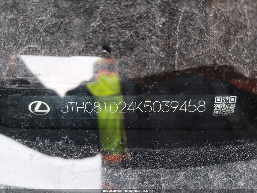 LEXUS IS 300 2019 VIN JTHC81D24K5039458