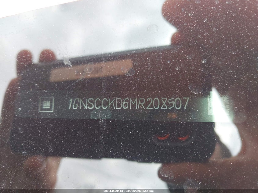 2021 Chevrolet Suburban 2Wd Lt VIN: 1GNSCCKD6MR208507 Lot: 44509113