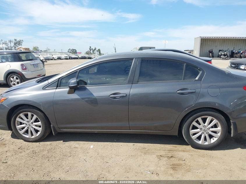 2012 Honda Civic 1.8 Ex-L grey Lot 111044509475 Vin 2HGFB2F9XCH598668