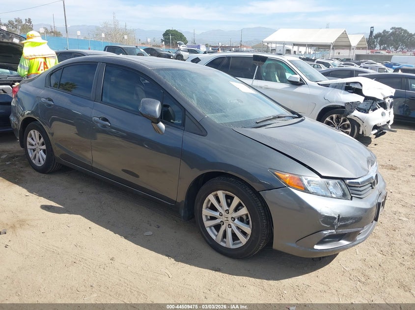 2012 Honda Civic 1.8 Ex-L grey Lot 111044509475 Vin 2HGFB2F9XCH598668