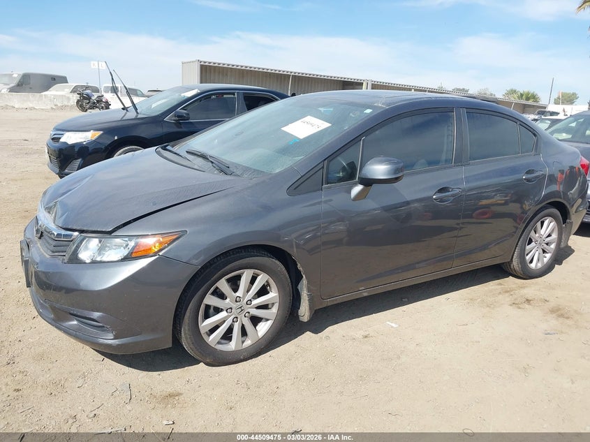 2012 Honda Civic 1.8 Ex-L grey Lot 111044509475 Vin 2HGFB2F9XCH598668