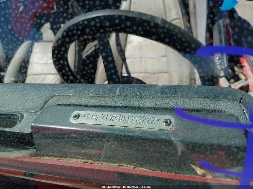 1992 Jeep Wrangler / Yj S VIN: 2J4FY19P5NJ508222 Lot: 44509550