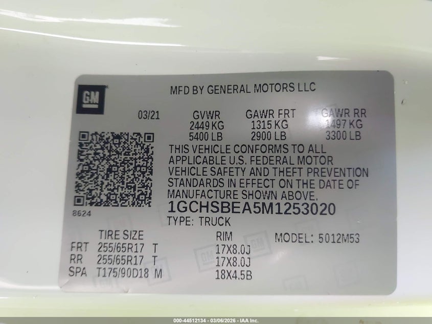 2021 Chevrolet Colorado 2Wd Long Box Wt