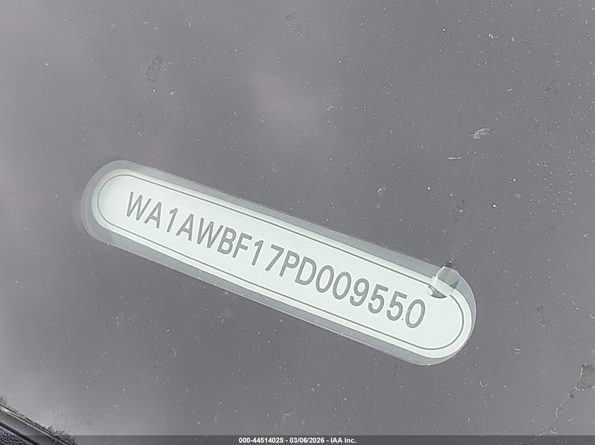 2023 Audi Sq8 Premium Plus Tfsi Quattro Tiptronic VIN: WA1AWBF17PD009550 Lot: 44514025