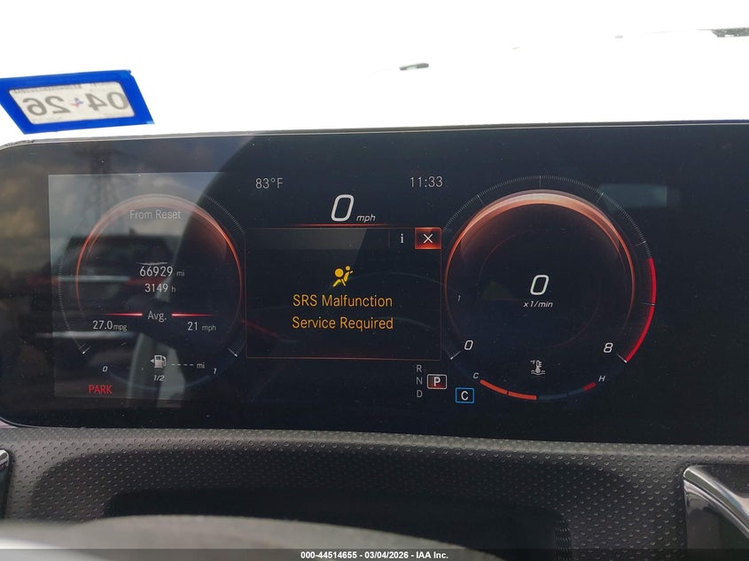 2022 Mercedes-Benz A 220 VIN: W1K3G4EB2NJ337772 Lot: 44514655