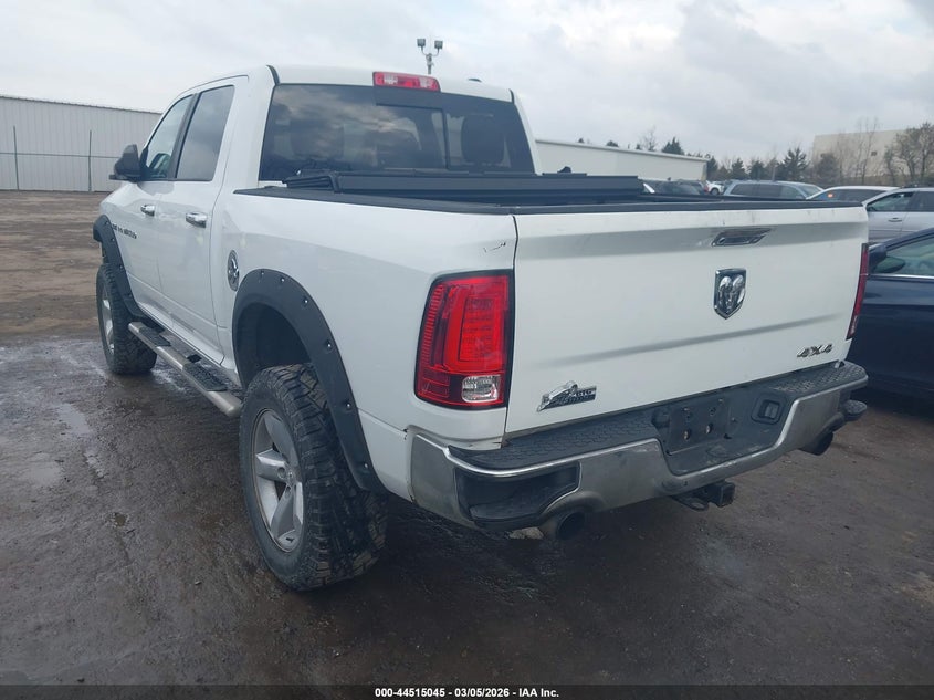 Vin: 1c6rd7lt4cs188127, lot: 45011806, ram 1500 slt 20123