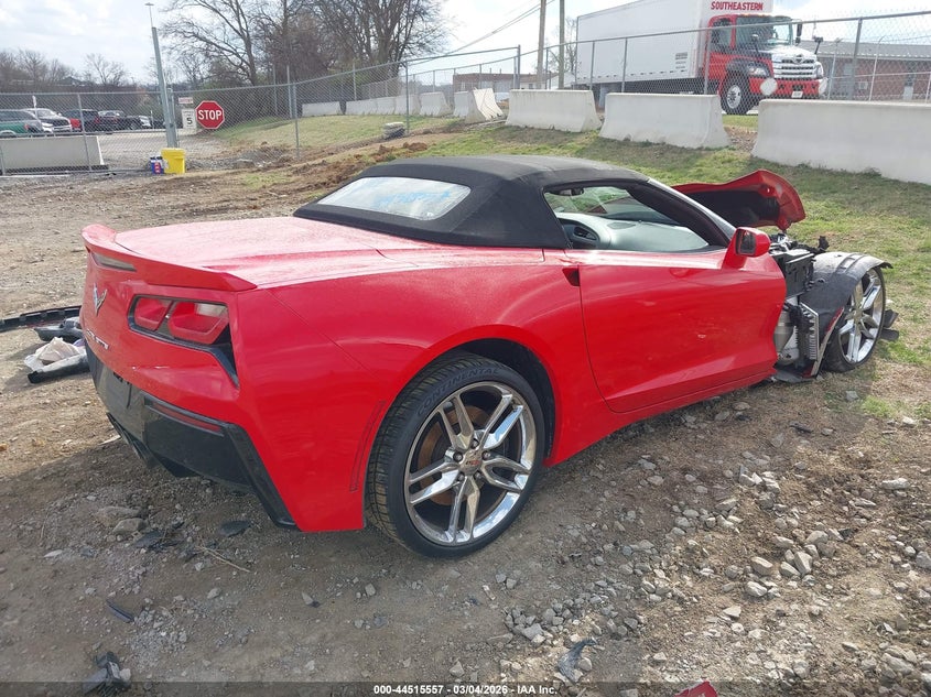 Vin: 1g1yl3d72e5117536, lot: 45012318, chevrolet corvette stingray z51 20144