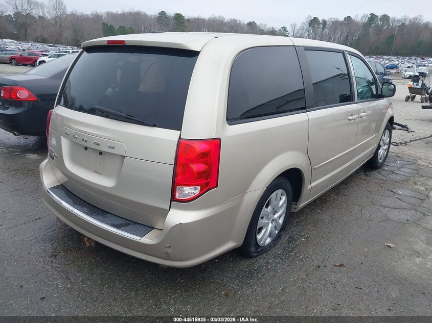 Vin: 2c4rdgbg0fr703966, lot: 45012695, dodge grand caravan se 20154