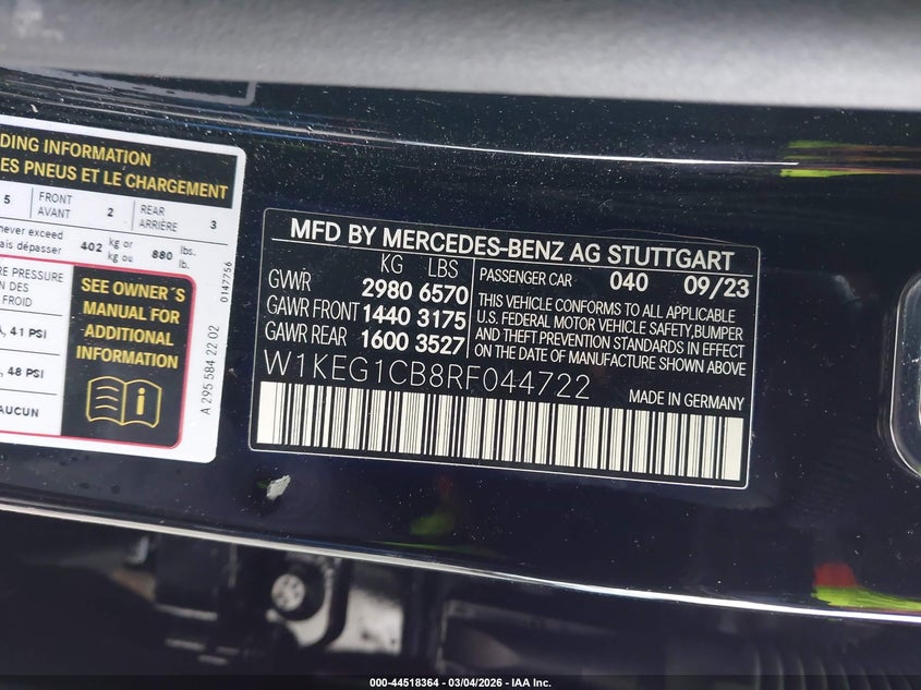 2024 Mercedes-Benz Eqe 350 4Matic VIN: W1KEG1CB8RF044722 Lot: 44518364